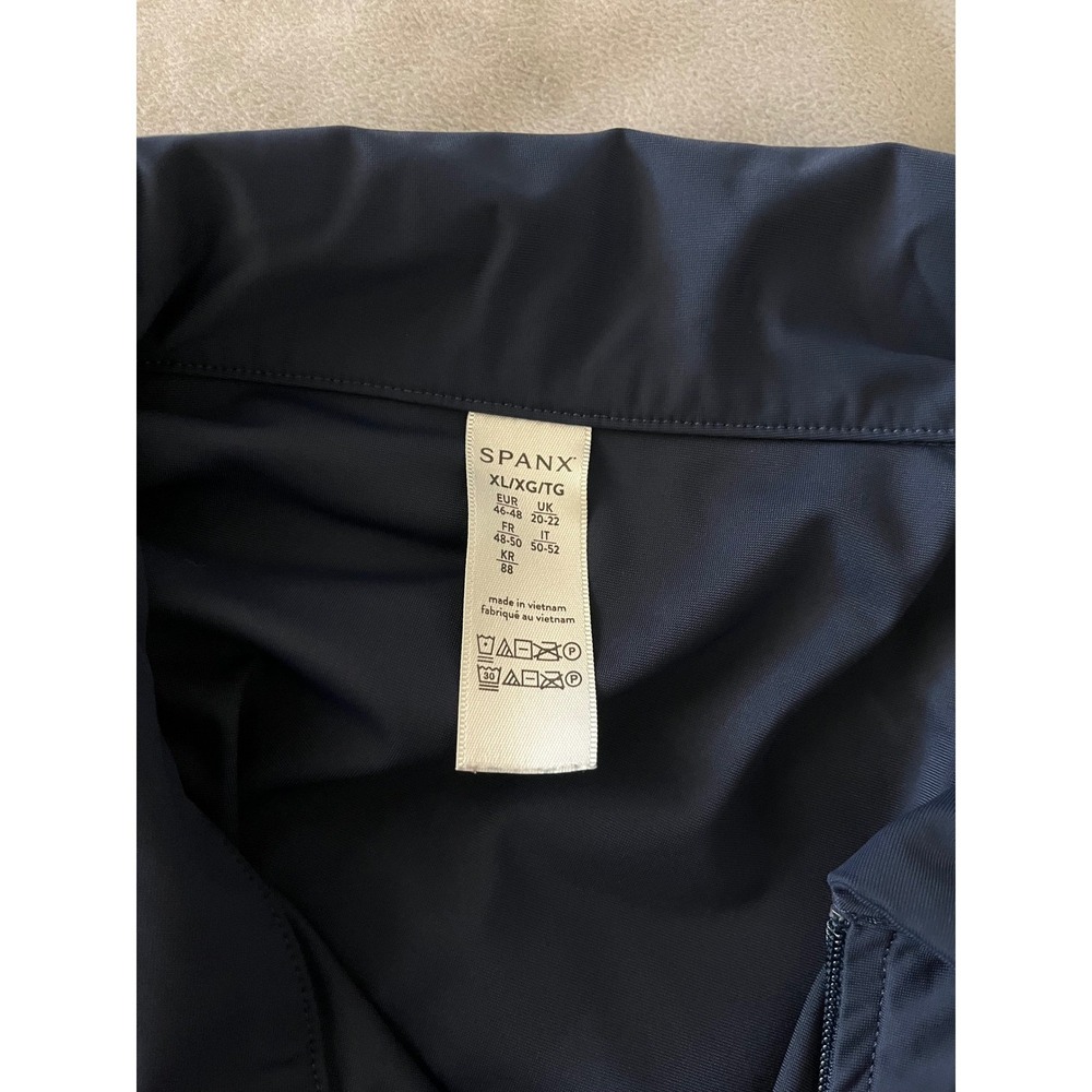 Spanx AirEssentials Short Sleeve Dress Romper Navy Blue Quarter Zip XL XL/XG/TG - Picture 3 of 6